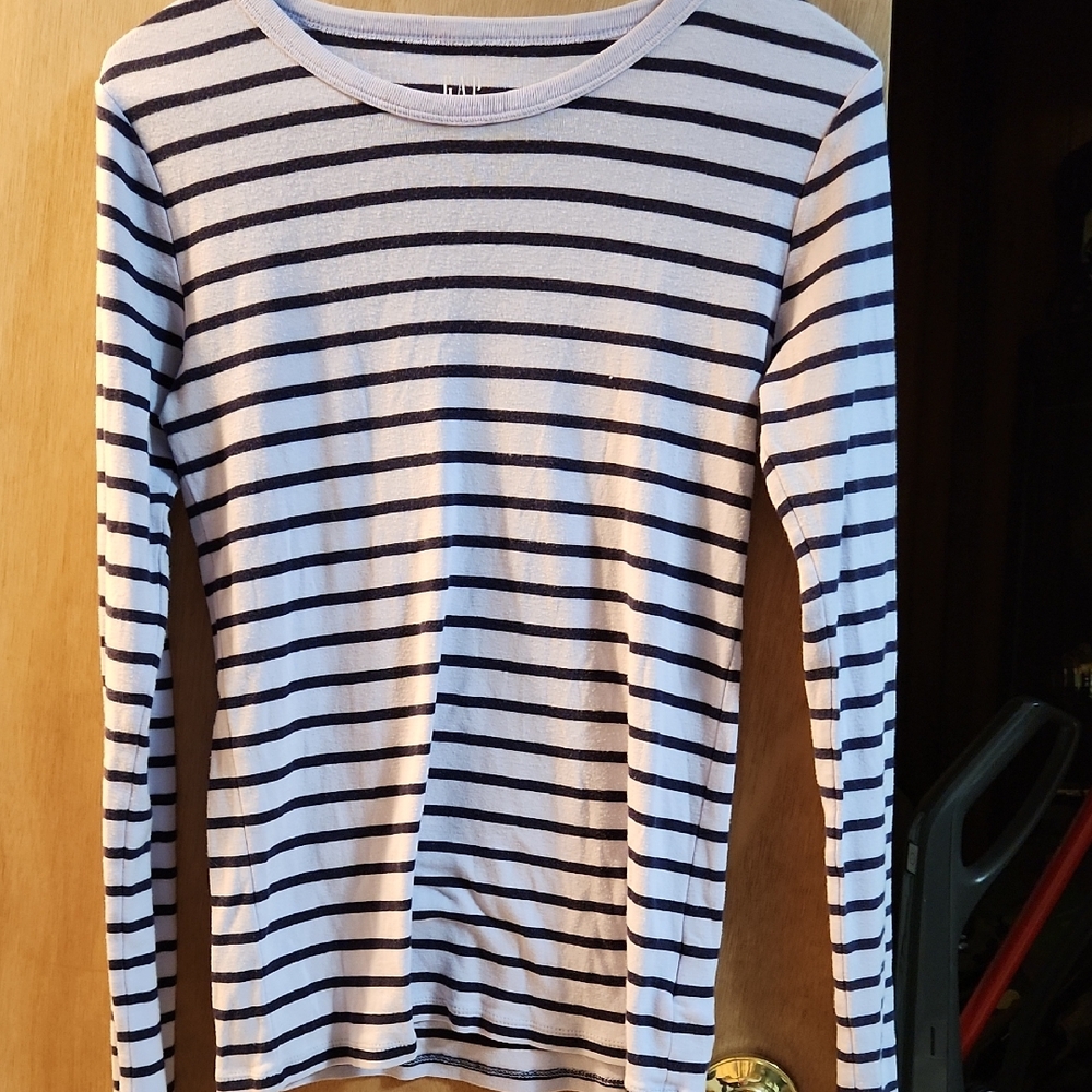 GAP Lavender and purple Striped Long Sleeve Tee